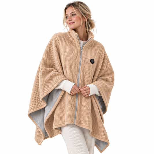 Toasty Blanki heated waffle-knit shawl